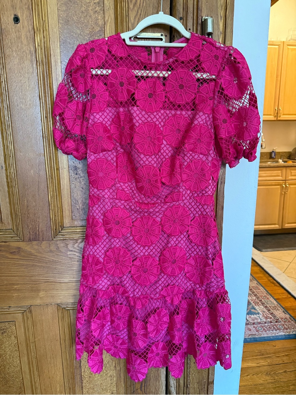 Milly Hot Pink Floral Lace Dress